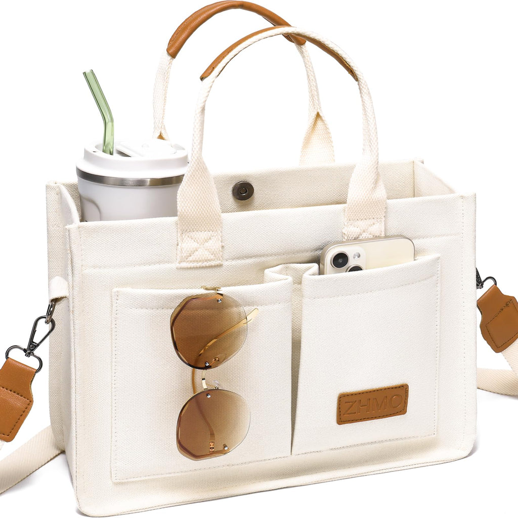 Canvas Tote Work Bag Large Crossbody Handbag