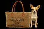 Canvas Tote Bag with Leather Handles