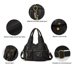 Canvas Embroidered Hobo Tote Bag