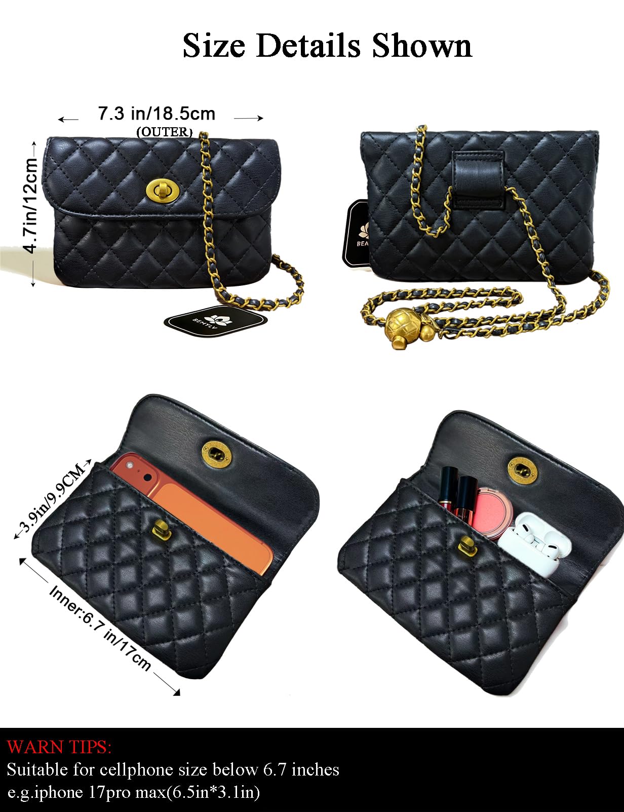 Leather Chain Belt Bag