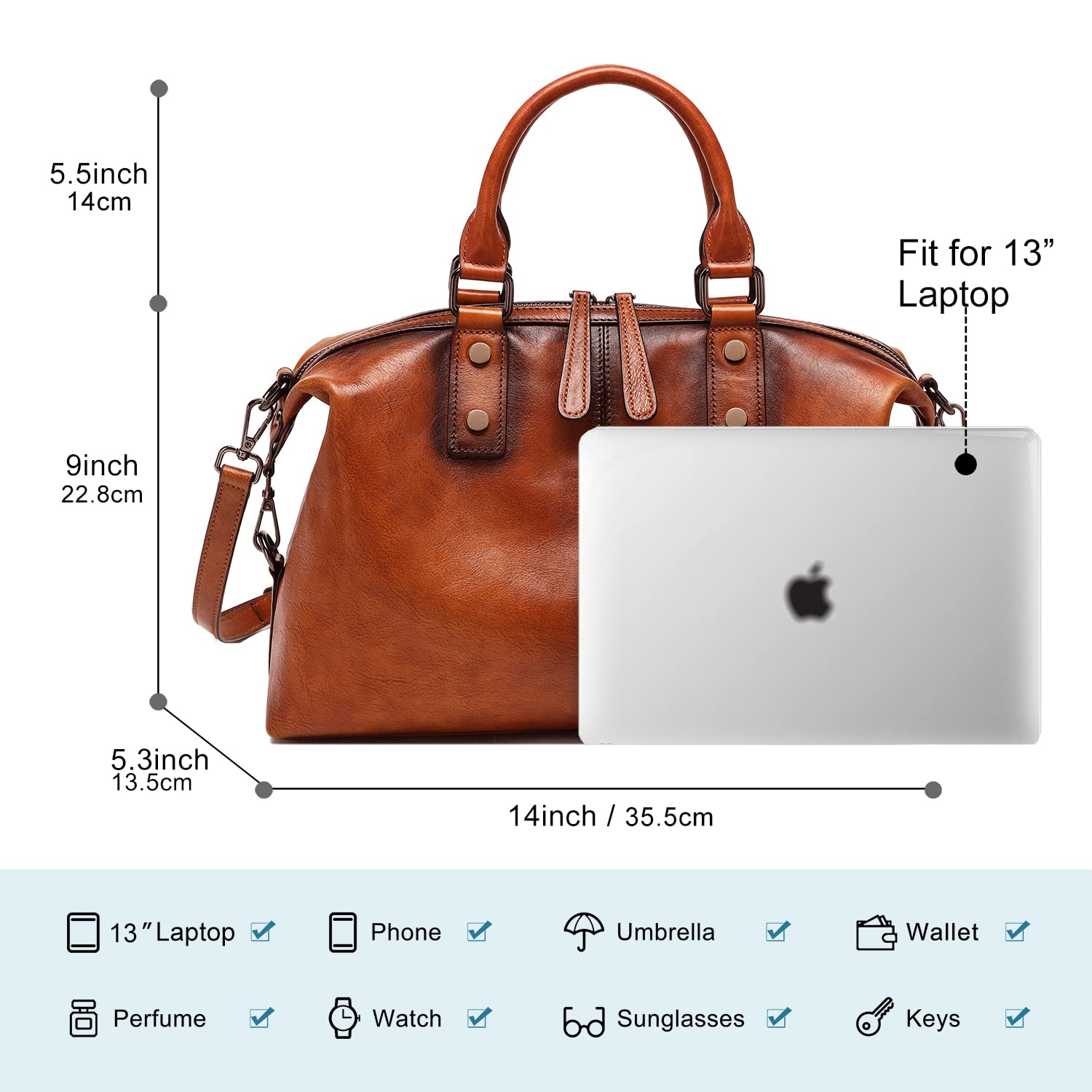 Leather Multi Pocket Crossbody Bag
