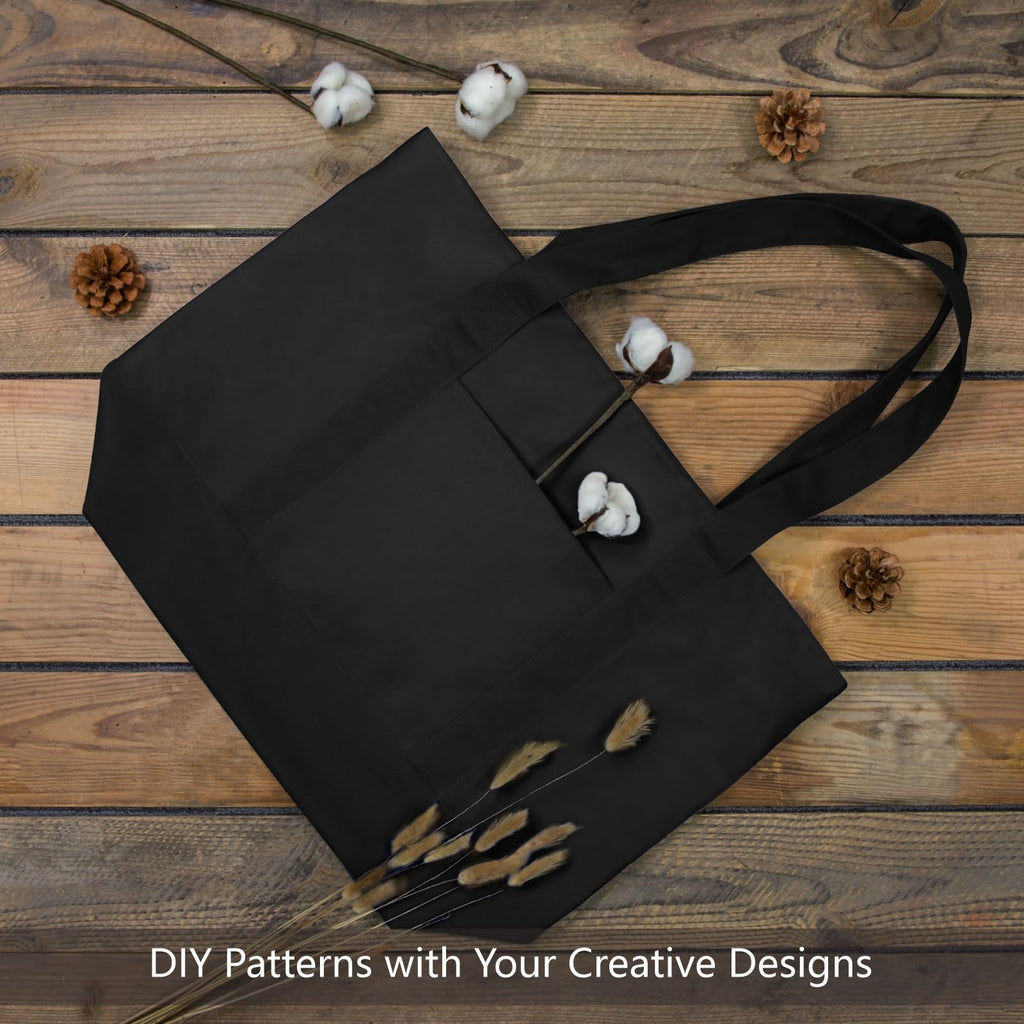 Canvas Tote Bag with Zipper Pocket