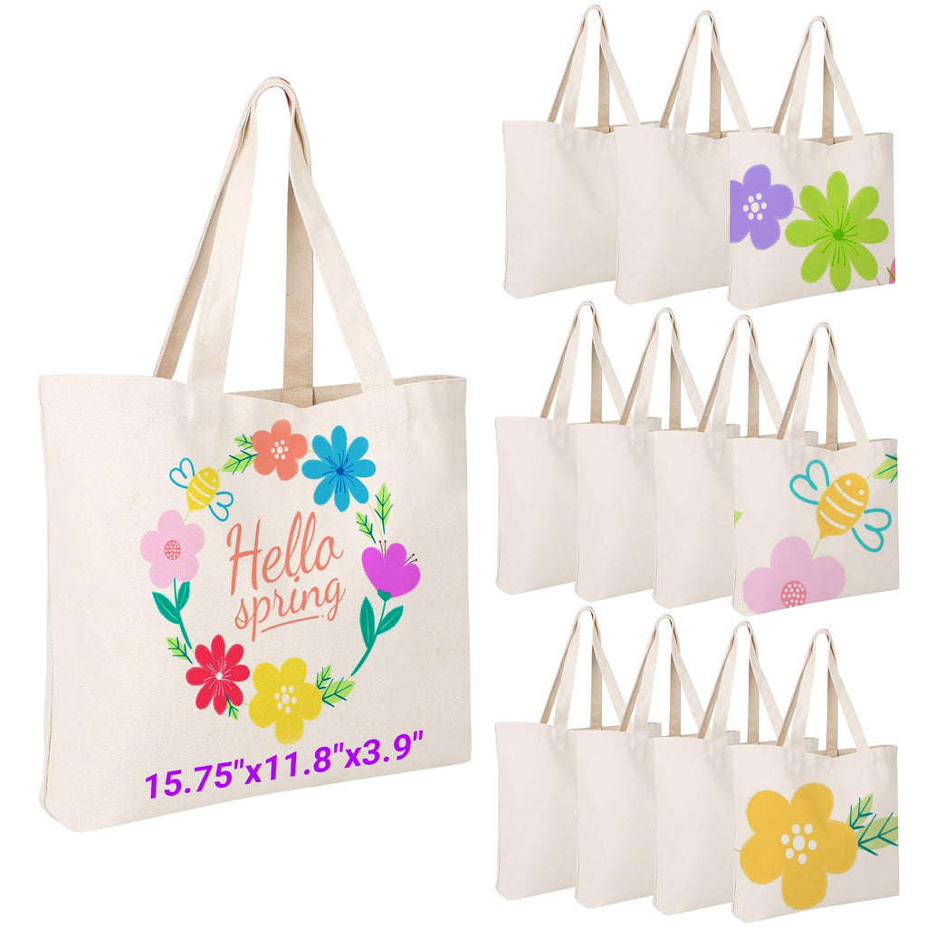 Blank Cotton Canvas Tote Bag Set