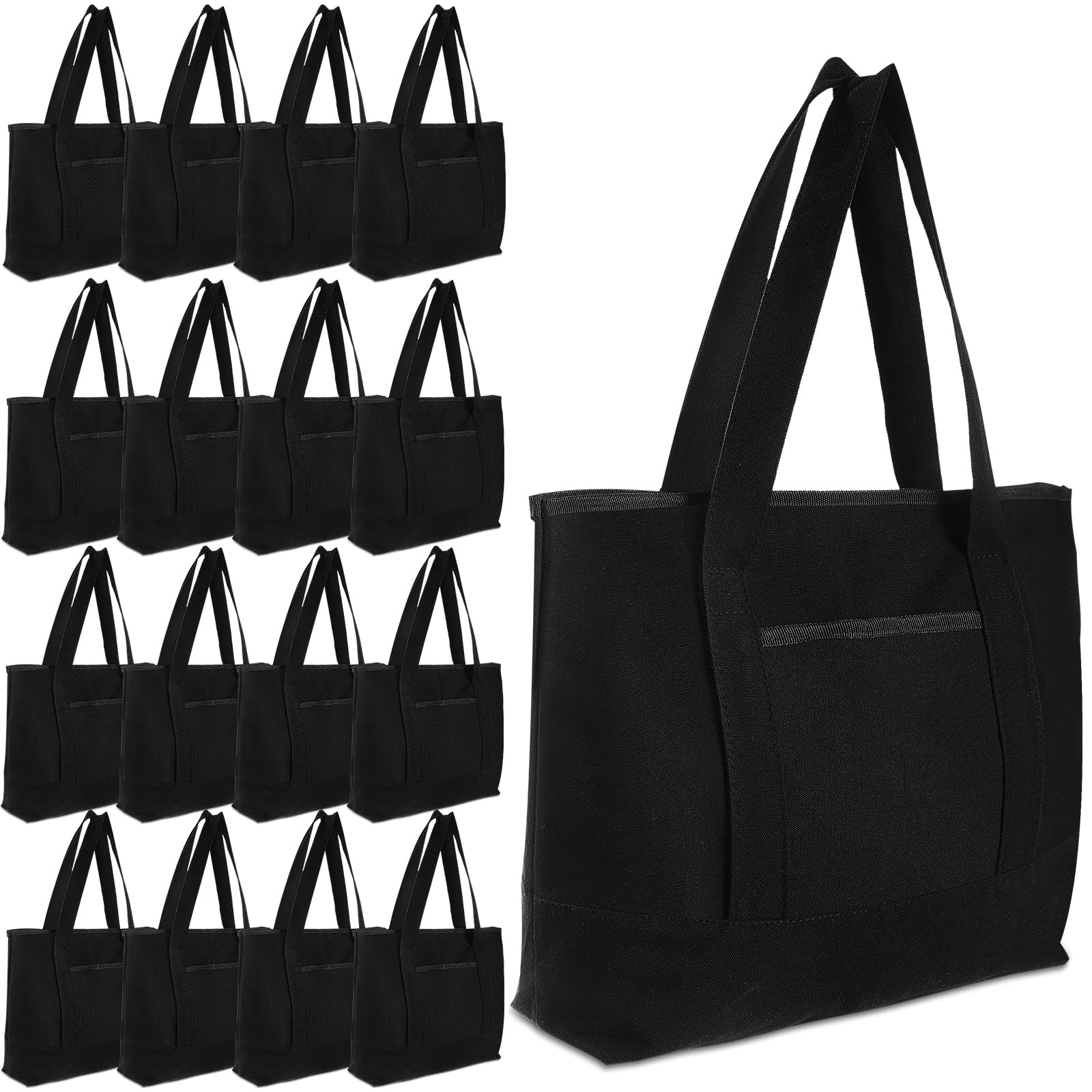 Canvas Tote Bag with Outer Pocket