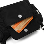 Black Nylon Multi Pocket Hobo Bag