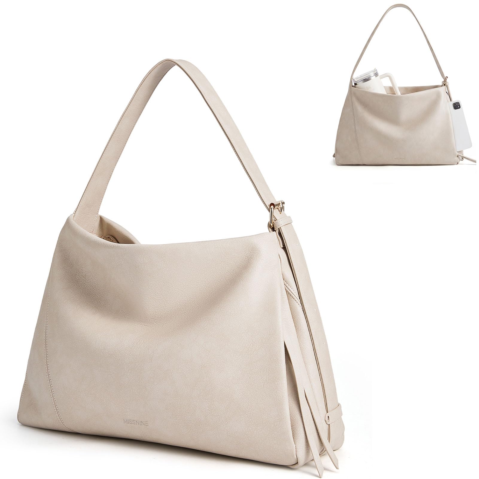 Large Vegan Leather Hobo Bag