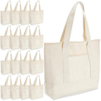 Canvas Tote Bag with Outer Pocket