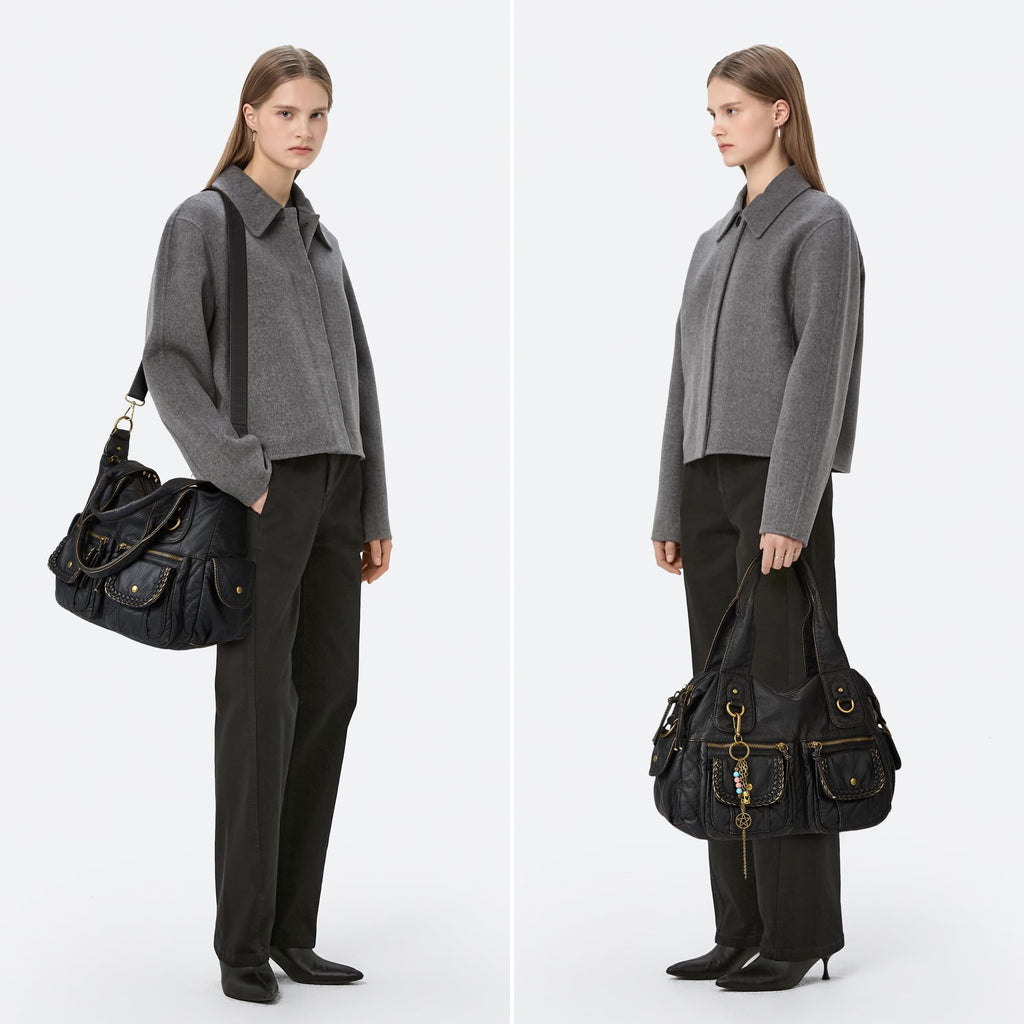 Canvas Embroidered Hobo Tote Bag