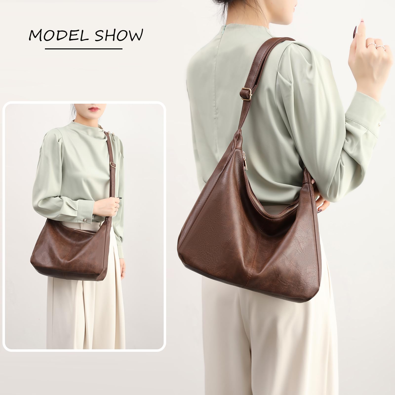 Foldable Vegan Leather Hobo Bag