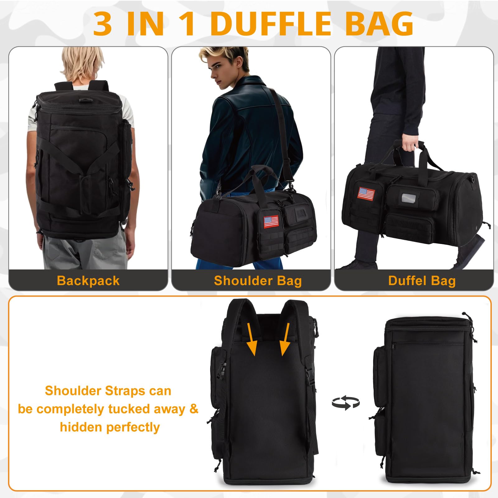Expandable 3 in 1 Gym Duffle Bag
