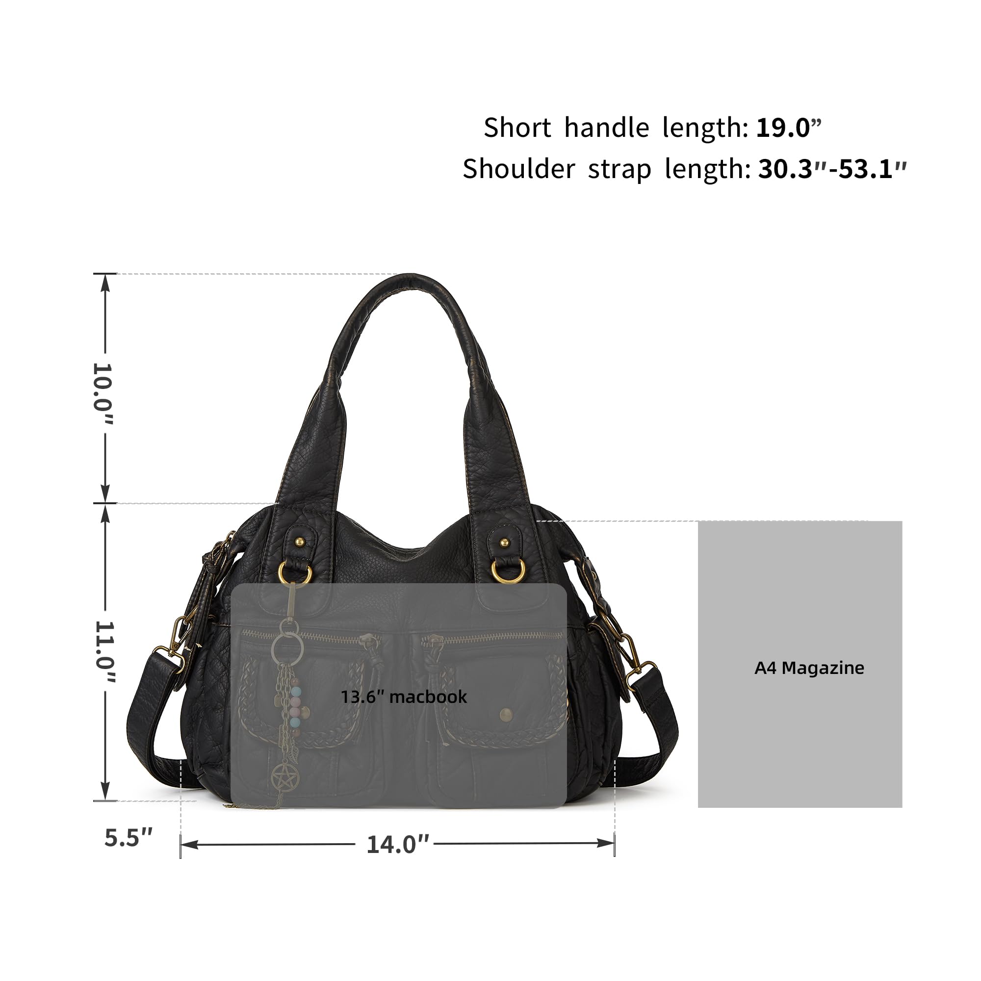 Canvas Embroidered Hobo Tote Bag