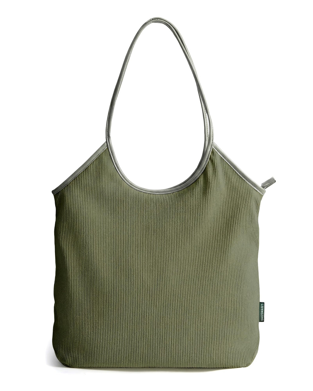 Corduroy Tote Bag with Zipper