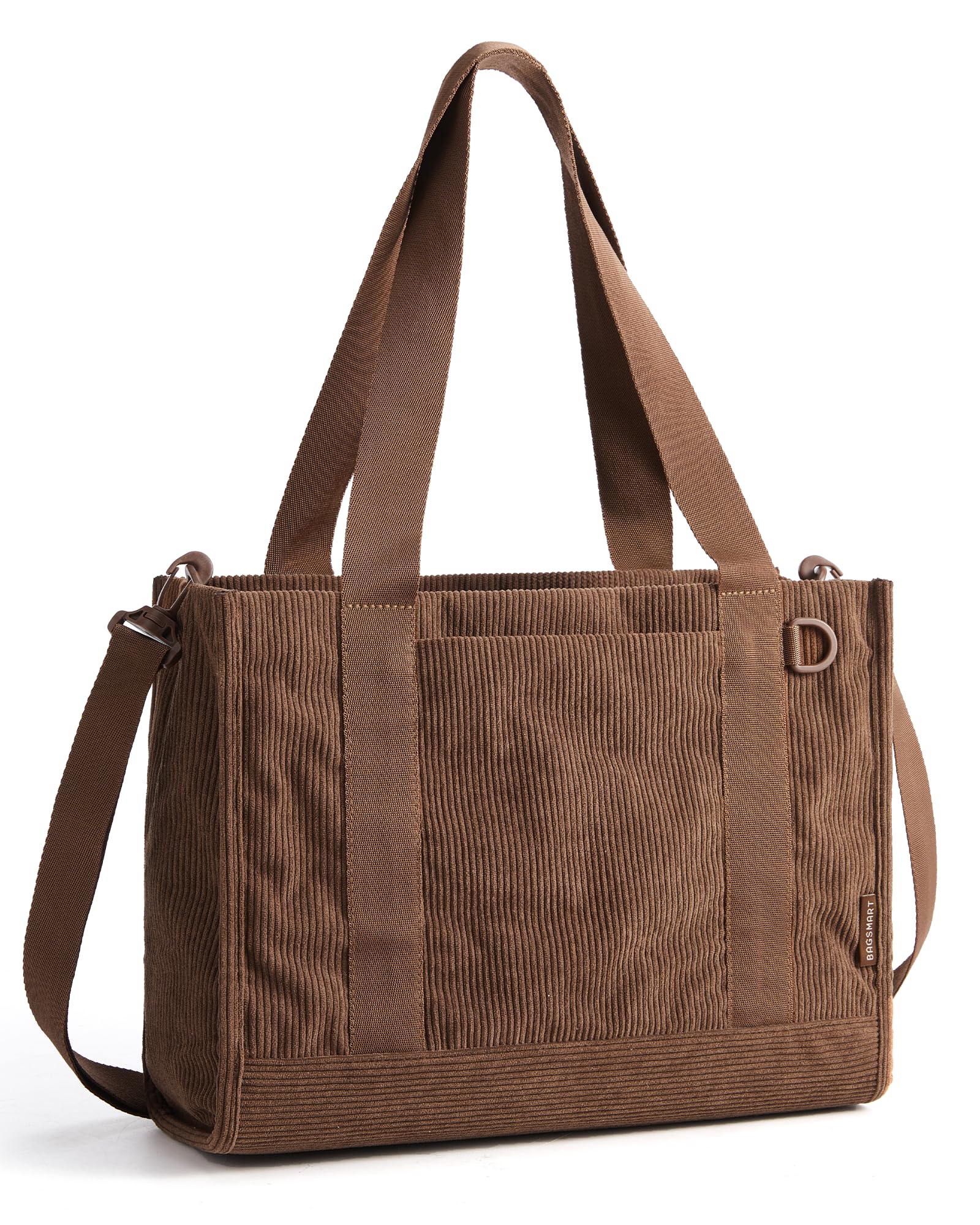 Corduroy Work Tote Bag with Tumbler Holder