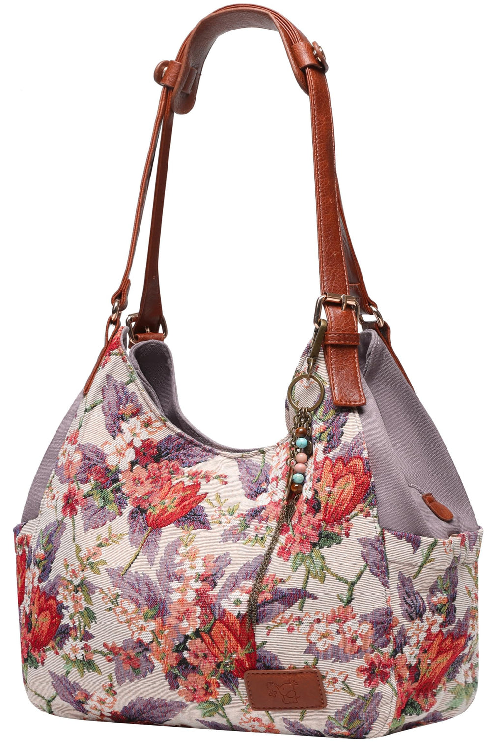 Canvas Embroidered Hobo Tote Bag