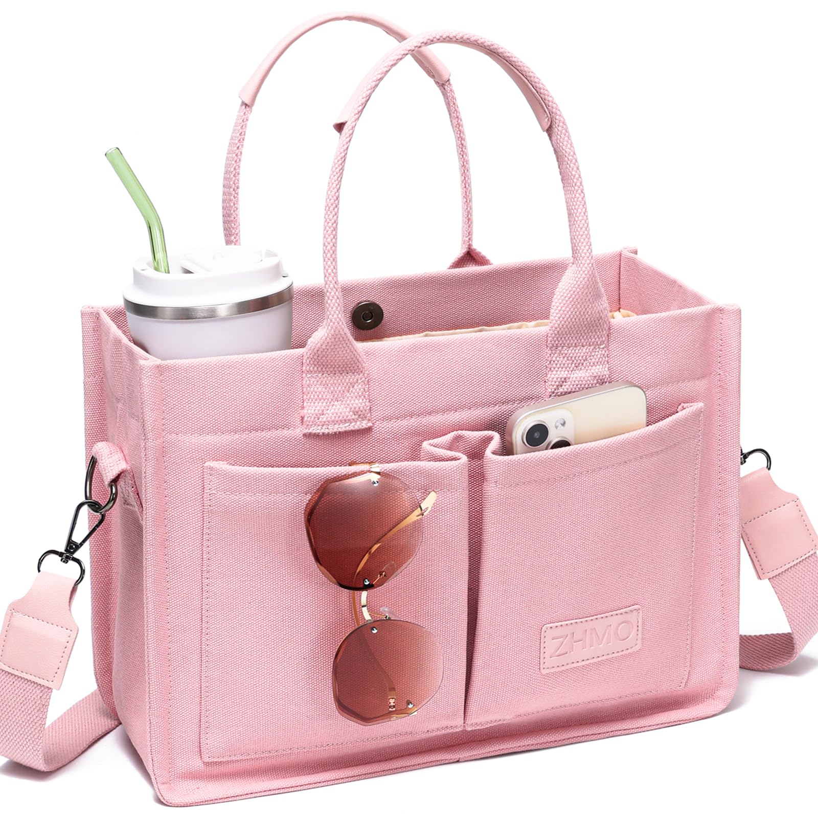 Canvas Tote Work Bag Large Crossbody Handbag