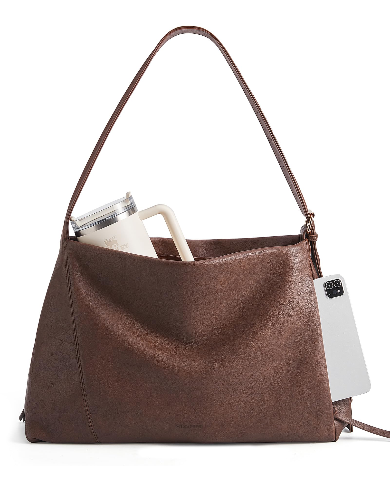 Large Vegan Leather Hobo Bag