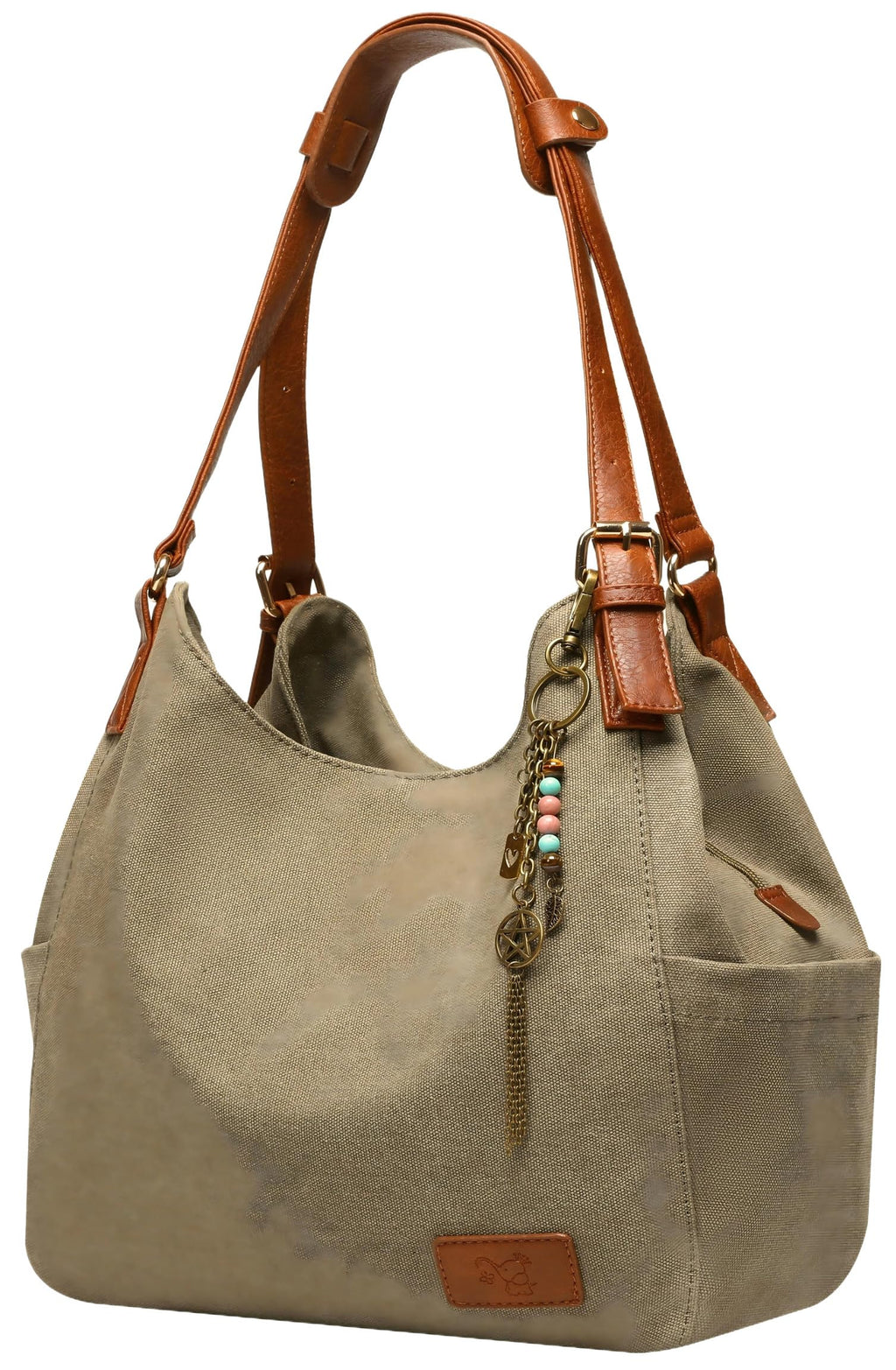 Canvas Embroidered Hobo Tote Bag