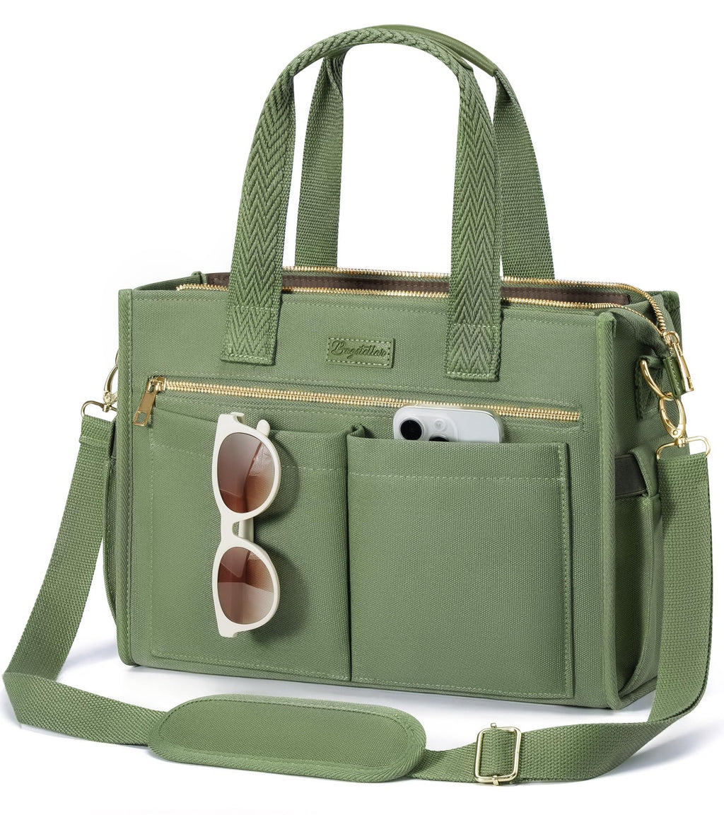 Canvas Work Tote Bag with 15 Pockets