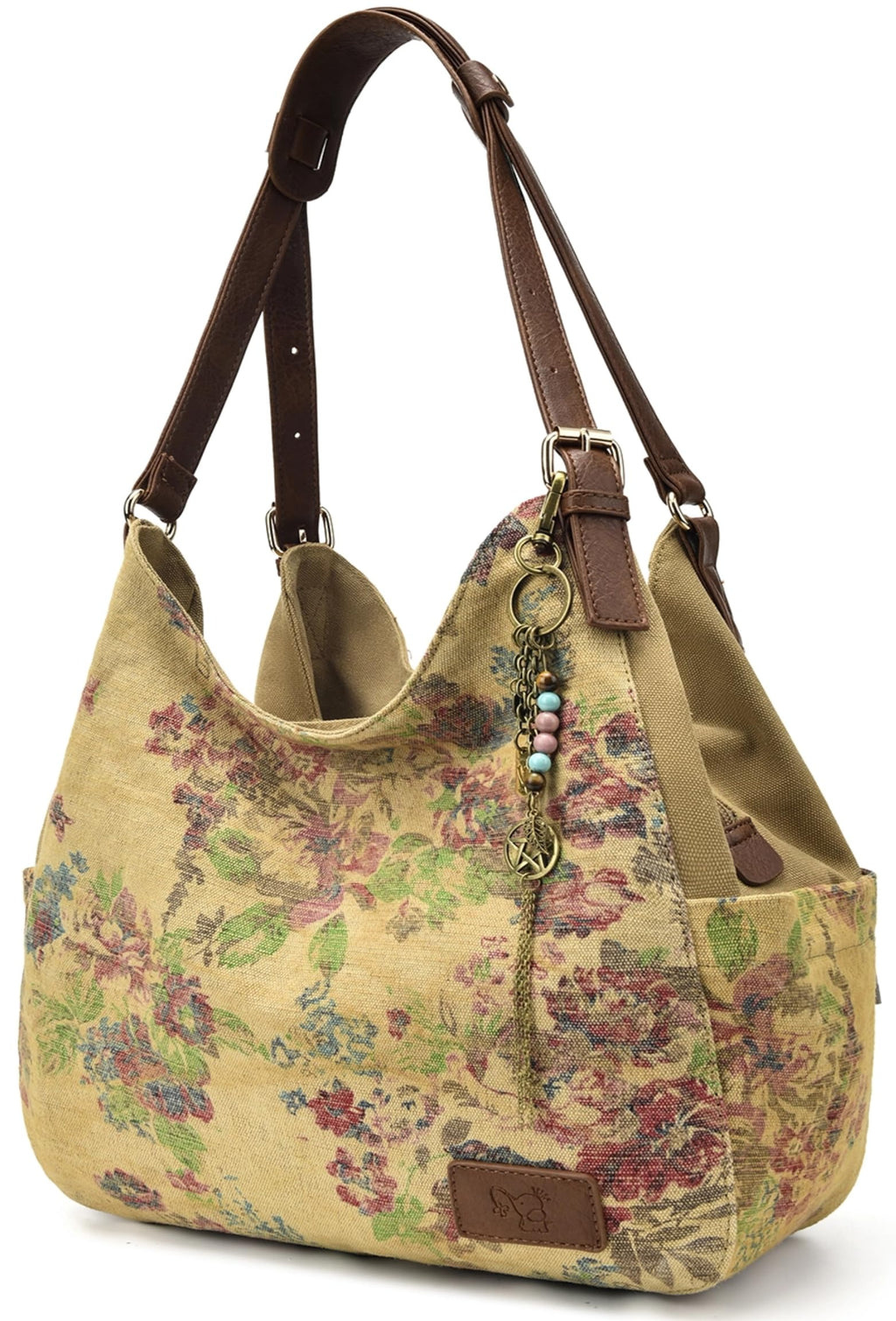Canvas Embroidered Hobo Tote Bag
