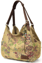 Canvas Embroidered Hobo Tote Bag