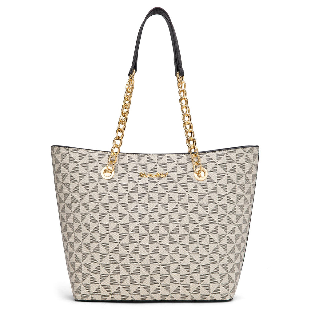 Chain Top Handle Tote Bag