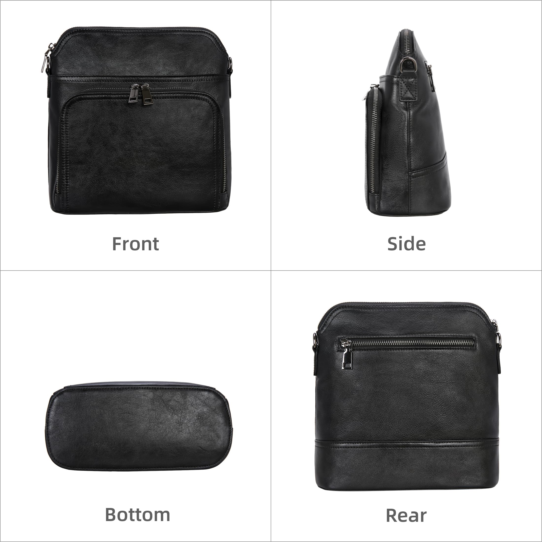 Leather Multi Pocket Crossbody Bag