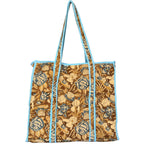 Floral Quilted Cotton Tote Bag