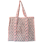 Floral Quilted Cotton Tote Bag