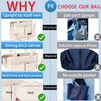 Canvas Tote Work Bag Large Crossbody Handbag
