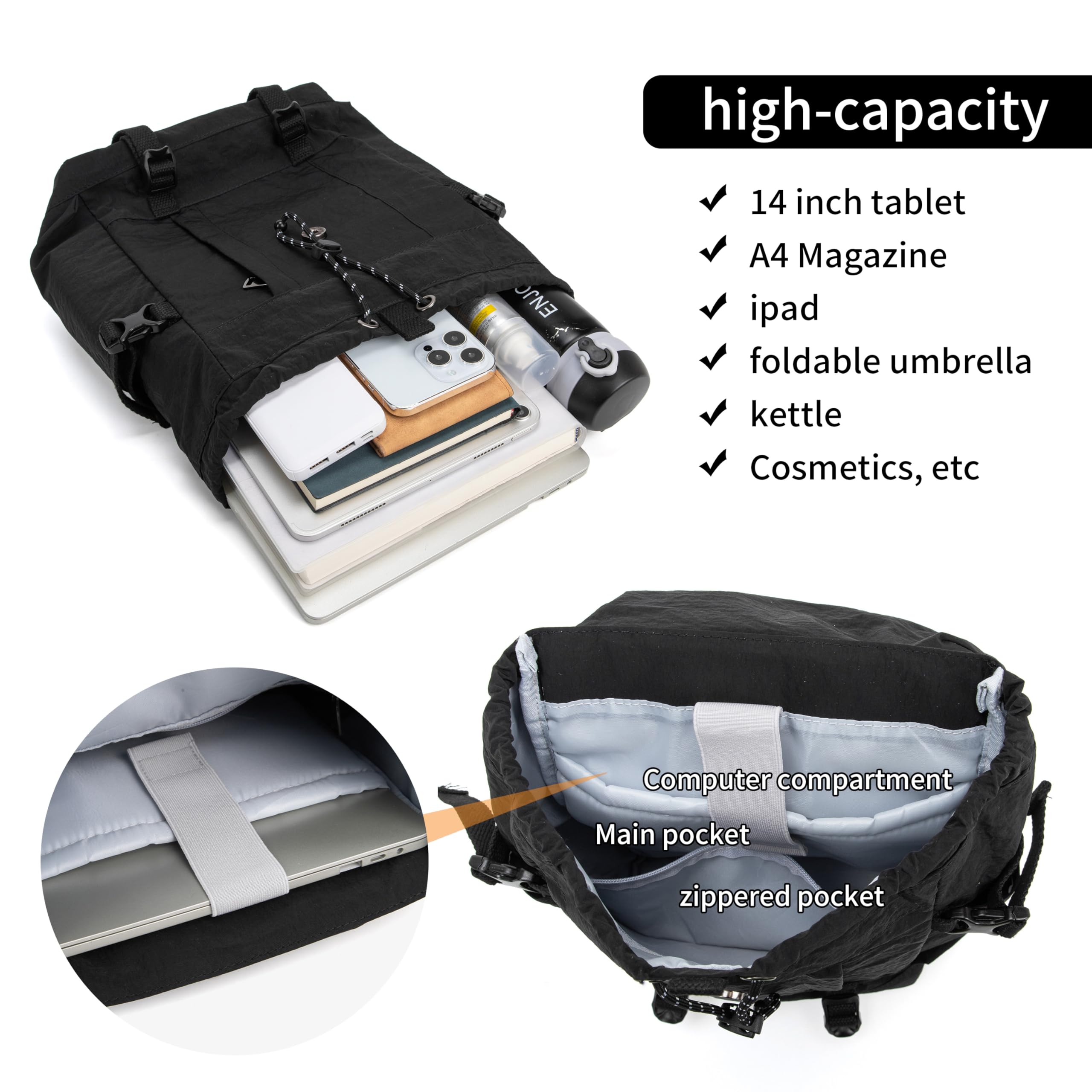 Lightweight Waterproof Drawstring Backpack