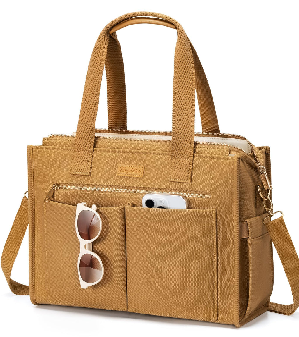 Canvas Work Tote Bag with 15 Pockets