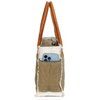 Canvas Tote Bag with Leather Handles