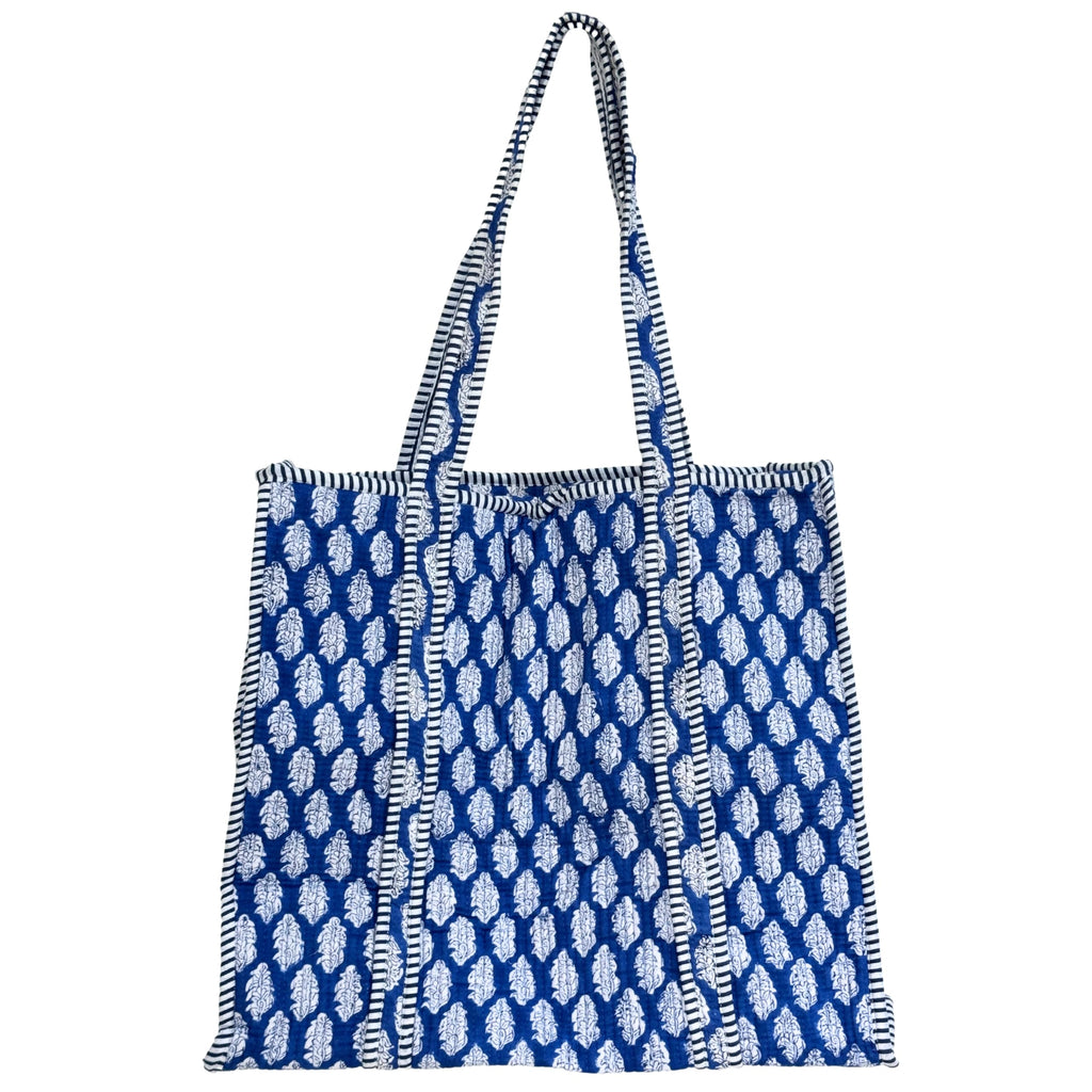 Floral Quilted Cotton Tote Bag