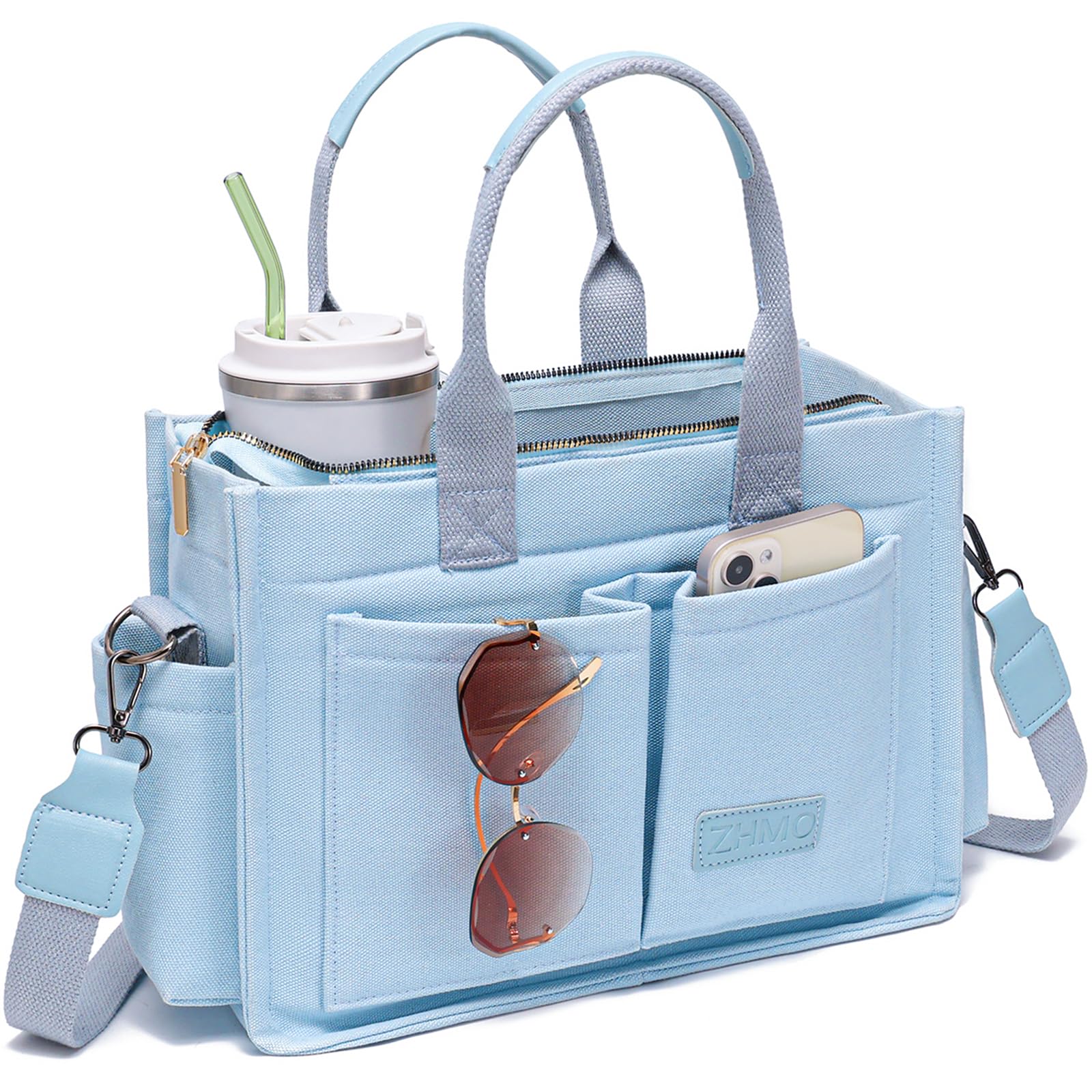 Canvas Tote Work Bag Large Crossbody Handbag