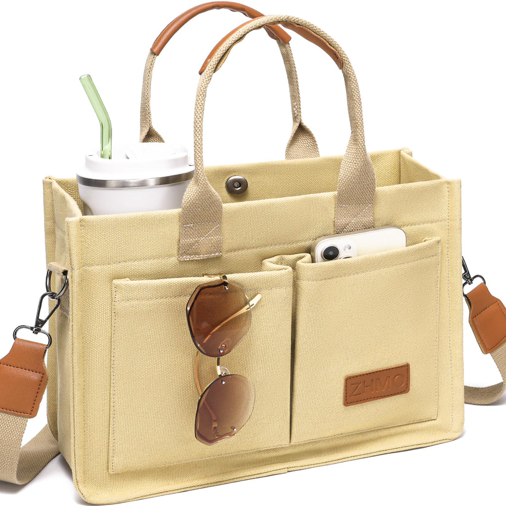 Canvas Tote Work Bag Large Crossbody Handbag