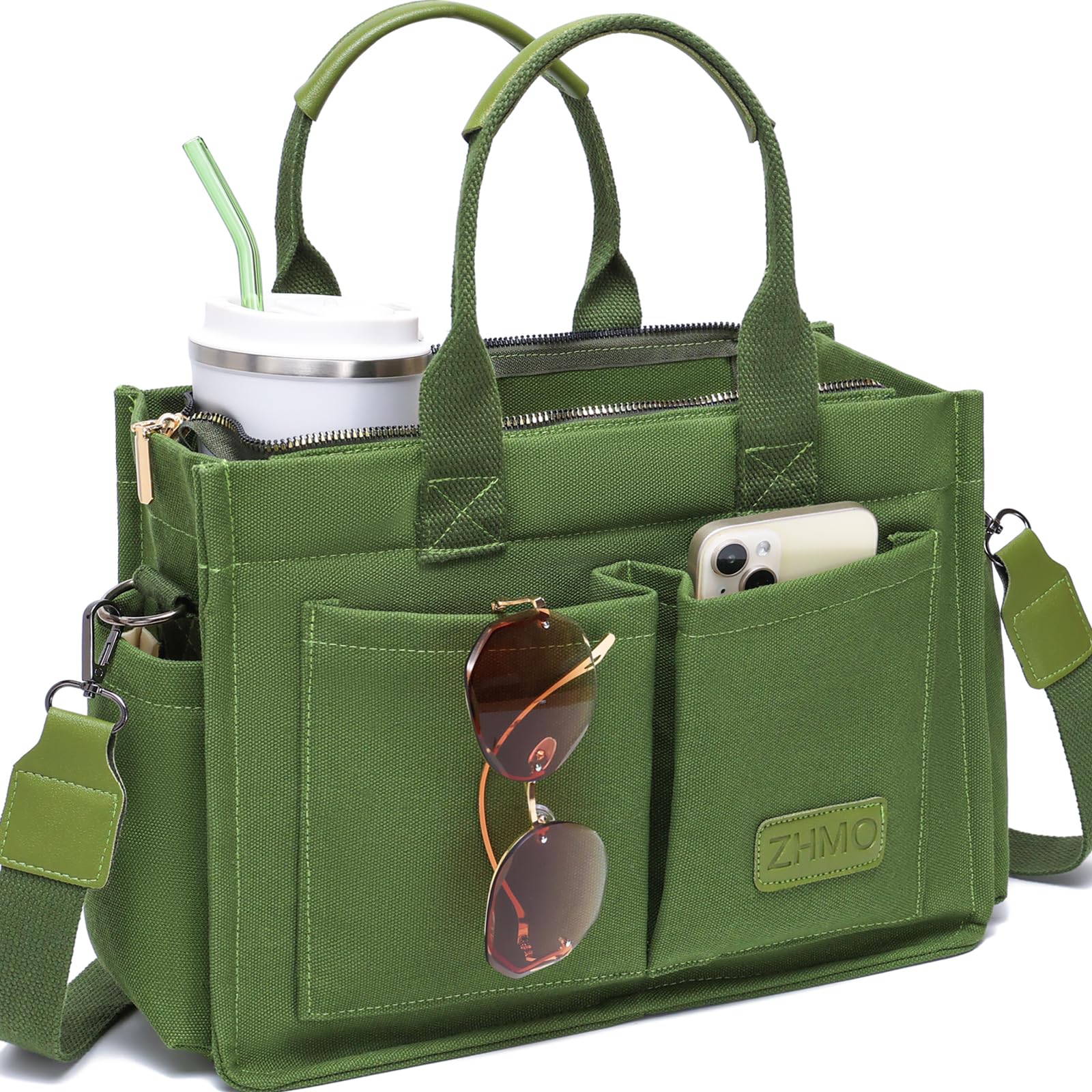 Canvas Tote Work Bag Large Crossbody Handbag