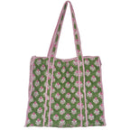 Floral Quilted Cotton Tote Bag