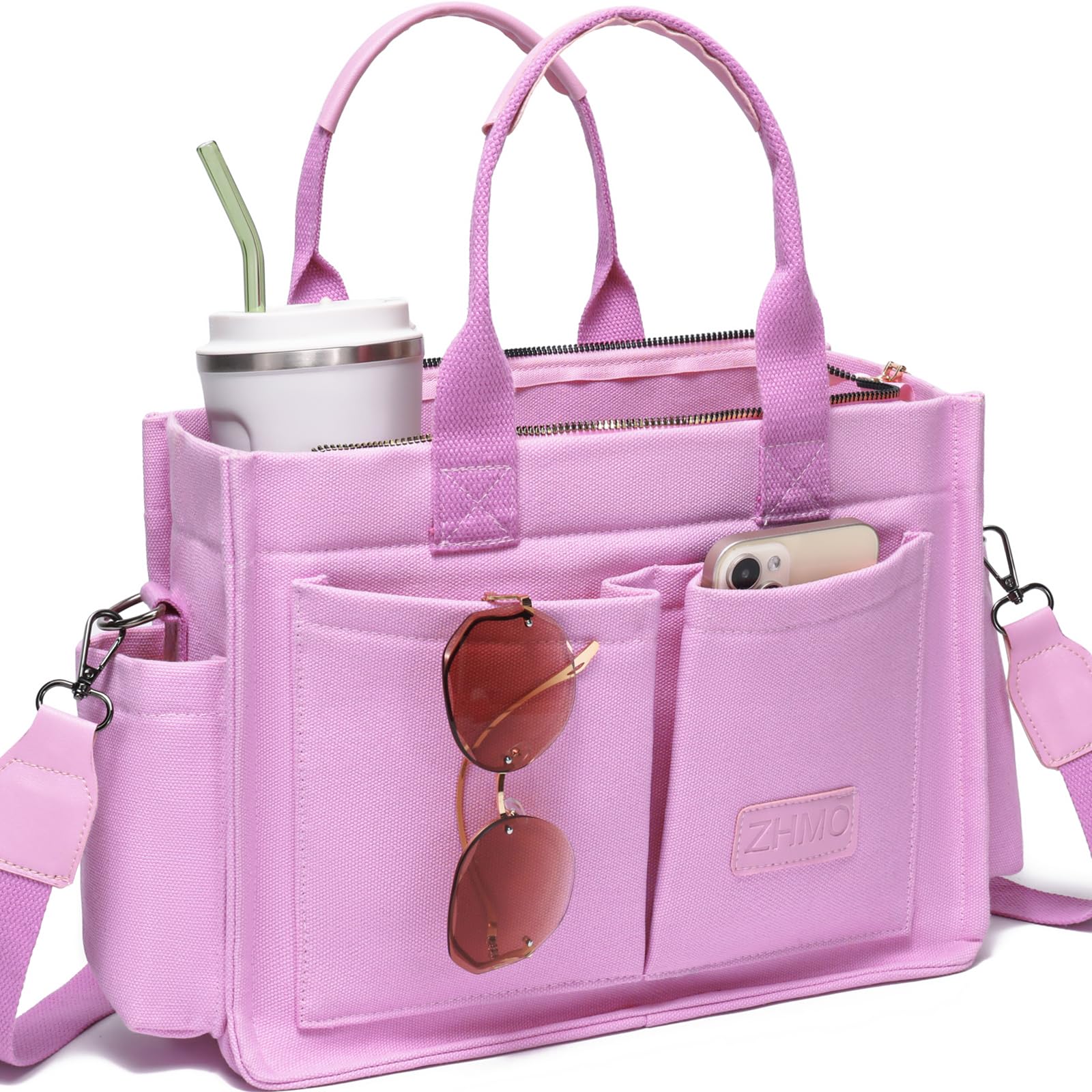 Canvas Tote Work Bag Large Crossbody Handbag