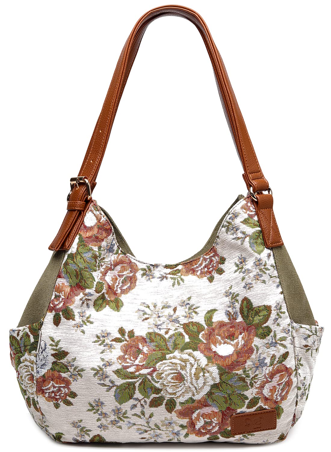 Canvas Embroidered Hobo Tote Bag
