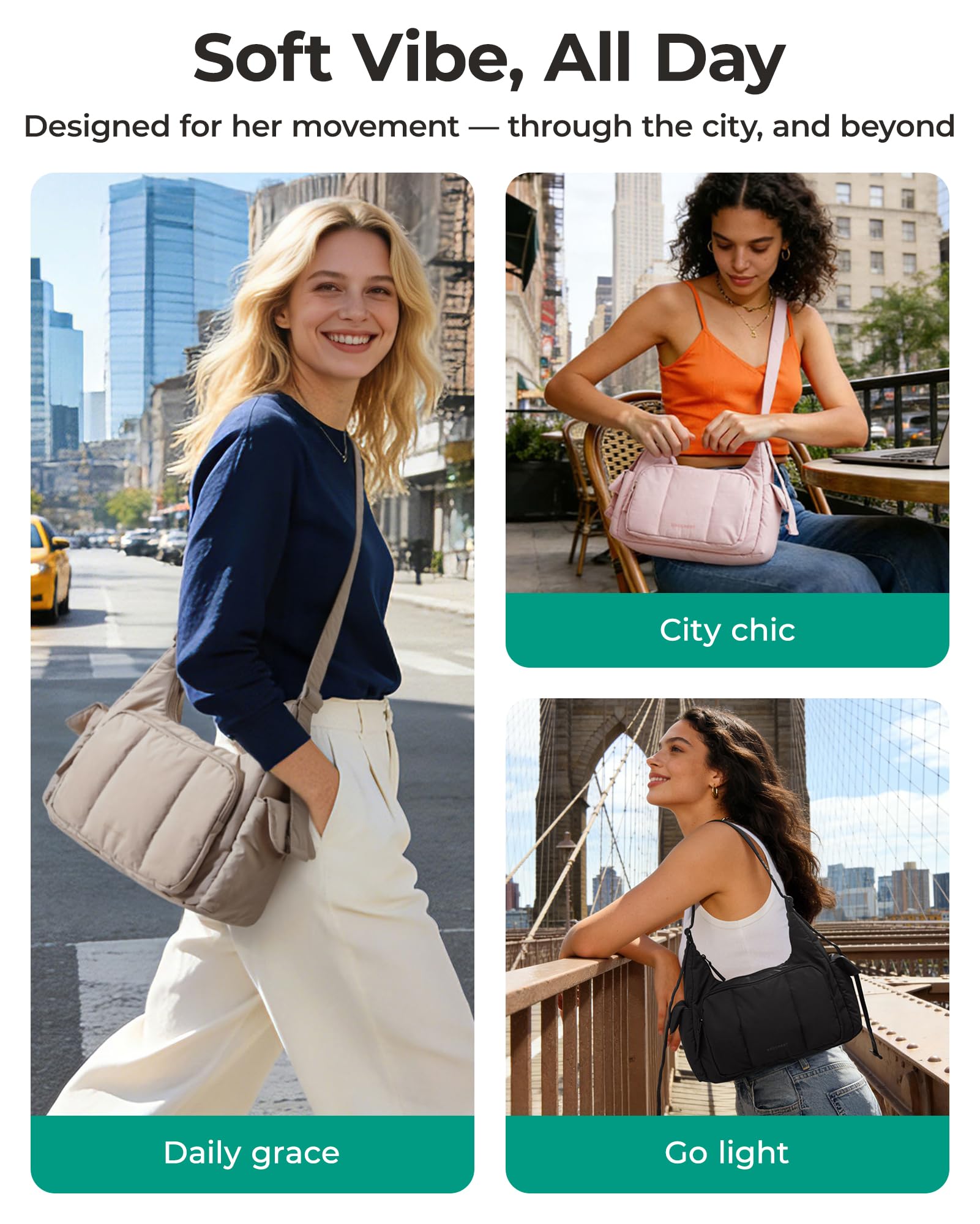 Lightweight Puffer Crossbody Bag