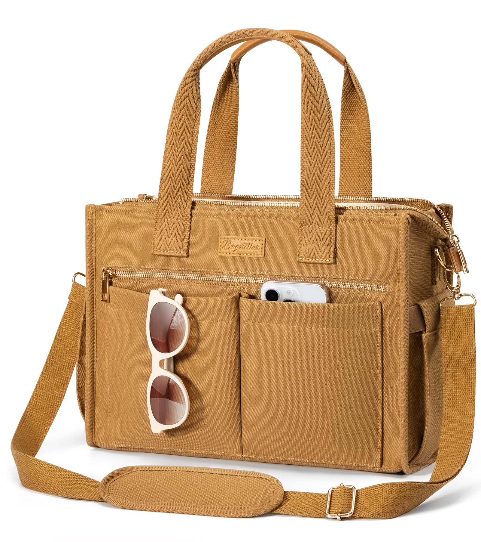 Canvas Work Tote Bag with 15 Pockets