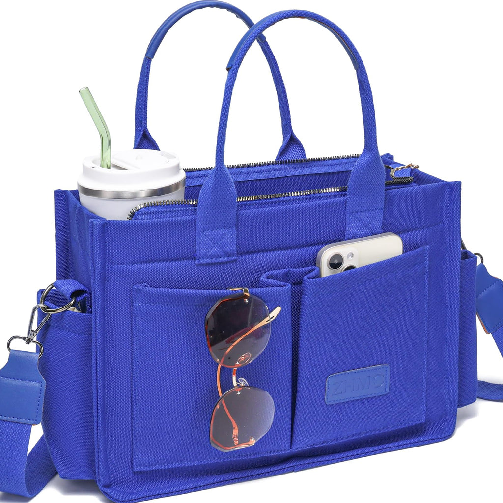 Canvas Tote Work Bag Large Crossbody Handbag