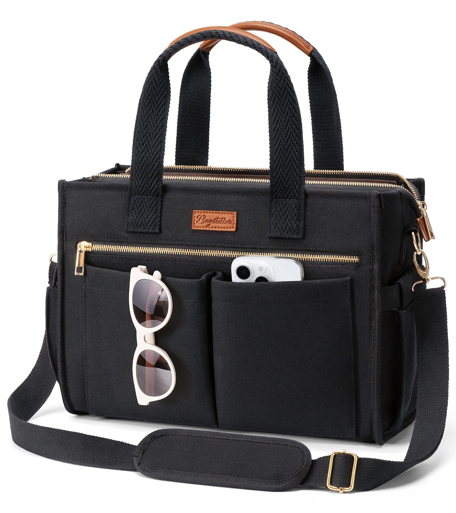 Canvas Work Tote Bag with 15 Pockets