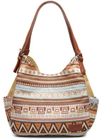 Canvas Embroidered Hobo Tote Bag