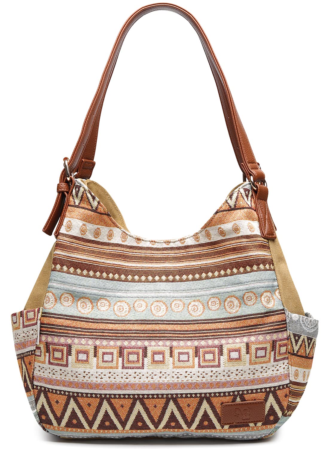 Canvas Embroidered Hobo Tote Bag