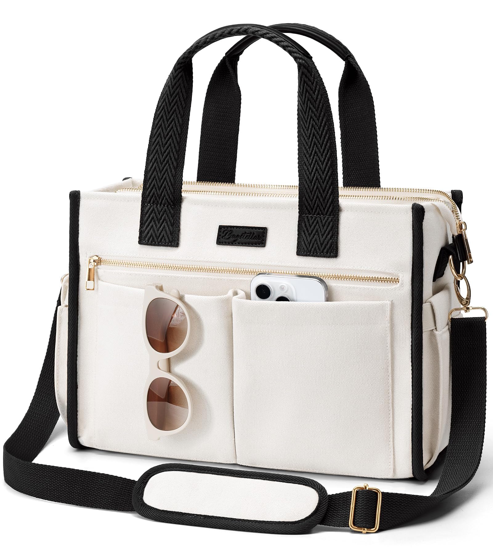 Canvas Work Tote Bag with 15 Pockets