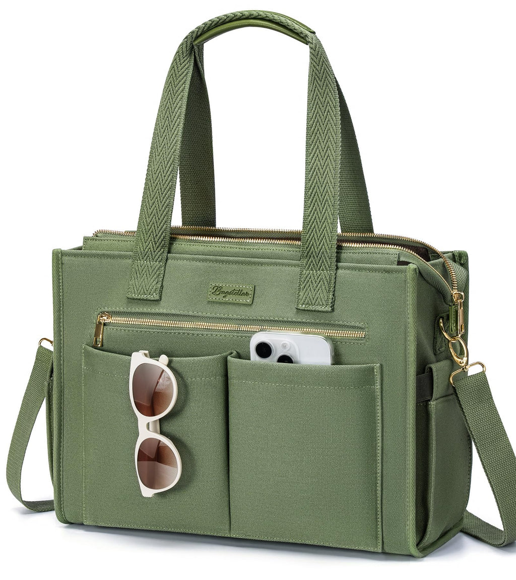 Canvas Work Tote Bag with 15 Pockets