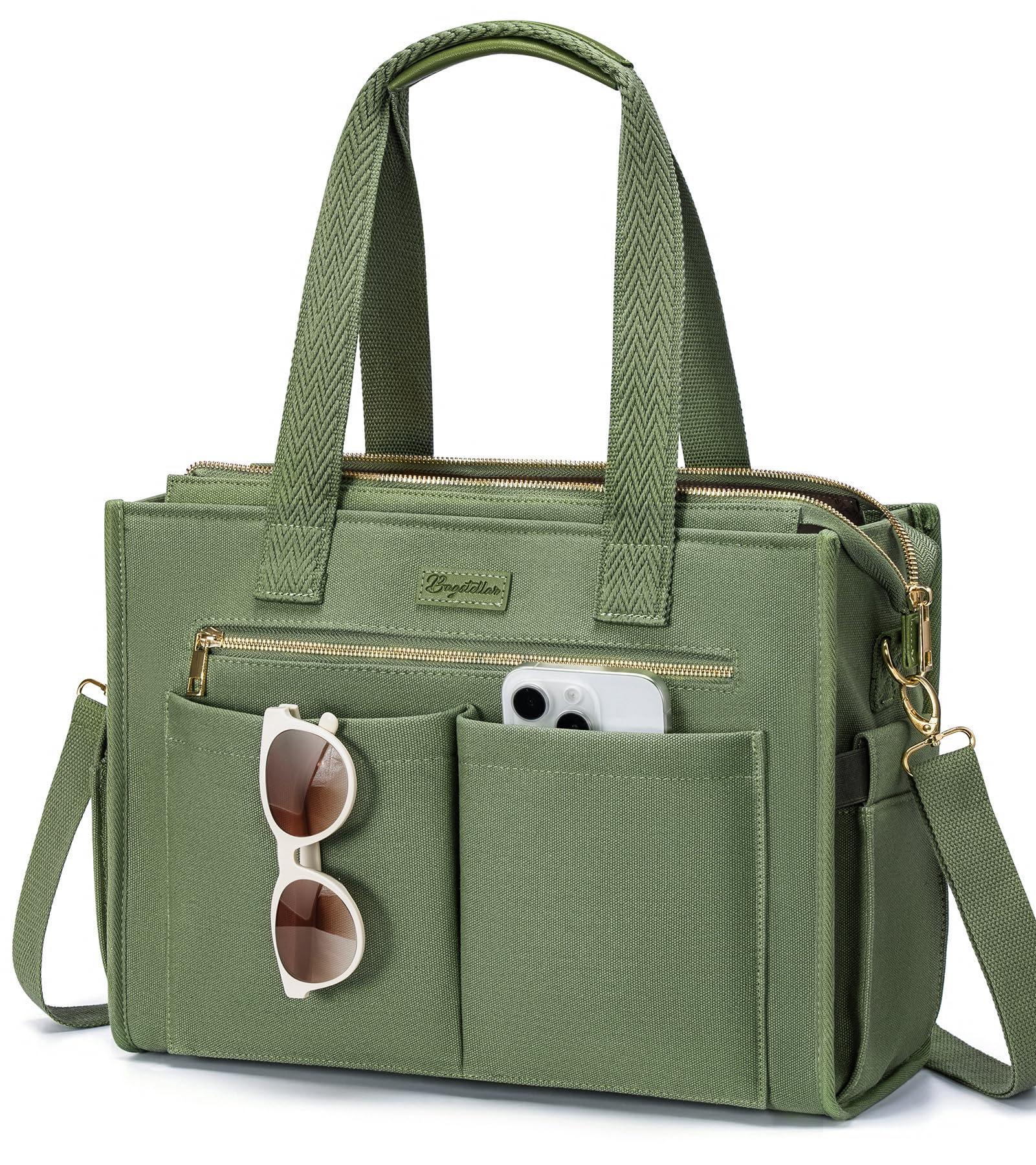 Canvas Work Tote Bag with 15 Pockets