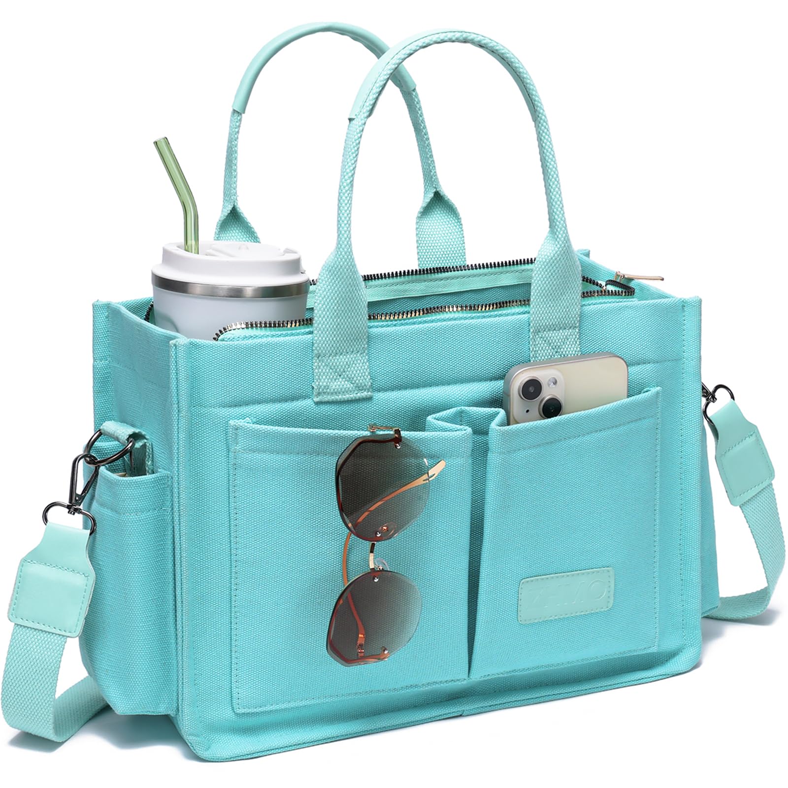 Canvas Tote Work Bag Large Crossbody Handbag
