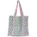 Floral Quilted Cotton Tote Bag